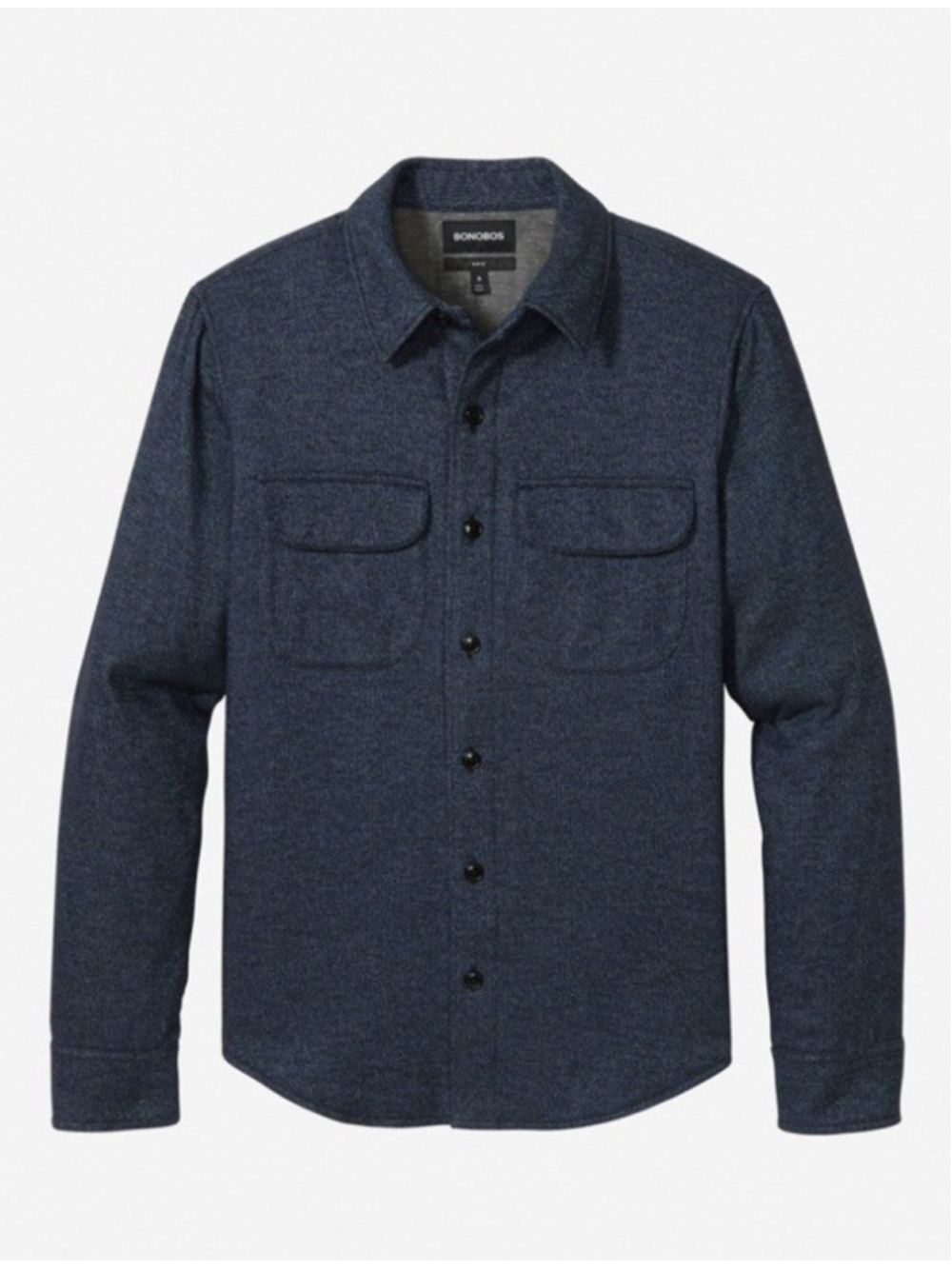 Bonobos Mens Jacket Large Blue Quilt Lined Shirt Shacket Button Up Slim Fit 2X